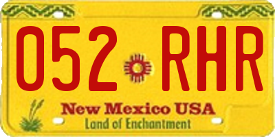NM license plate 052RHR