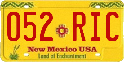 NM license plate 052RIC