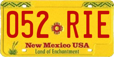 NM license plate 052RIE