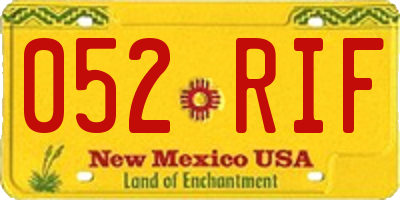 NM license plate 052RIF