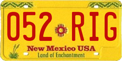 NM license plate 052RIG