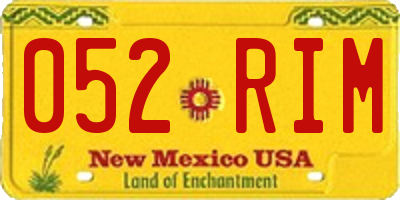 NM license plate 052RIM