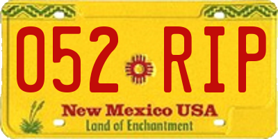 NM license plate 052RIP