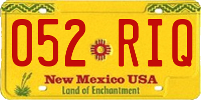 NM license plate 052RIQ