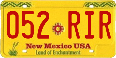 NM license plate 052RIR