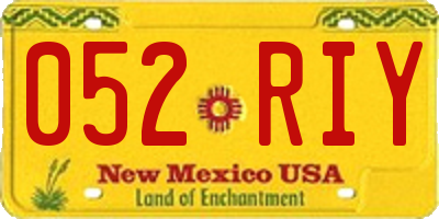 NM license plate 052RIY