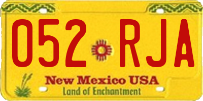 NM license plate 052RJA