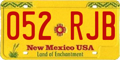NM license plate 052RJB