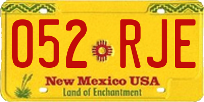 NM license plate 052RJE