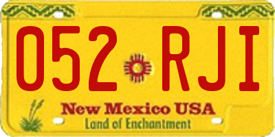 NM license plate 052RJI