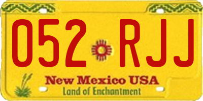 NM license plate 052RJJ