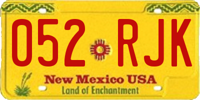 NM license plate 052RJK