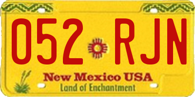 NM license plate 052RJN