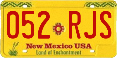NM license plate 052RJS