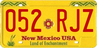 NM license plate 052RJZ