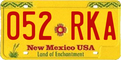 NM license plate 052RKA
