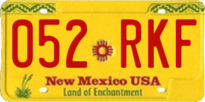 NM license plate 052RKF