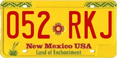 NM license plate 052RKJ