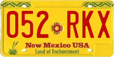 NM license plate 052RKX