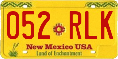 NM license plate 052RLK