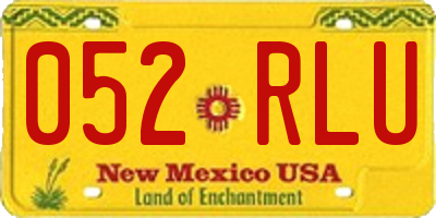 NM license plate 052RLU