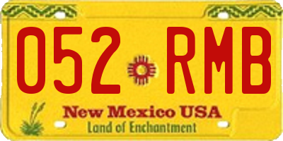 NM license plate 052RMB
