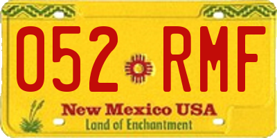 NM license plate 052RMF