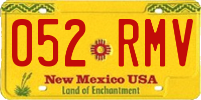 NM license plate 052RMV