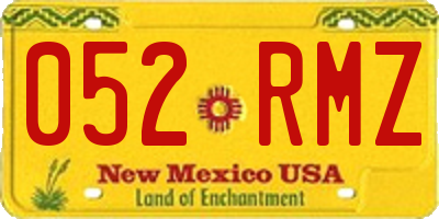 NM license plate 052RMZ