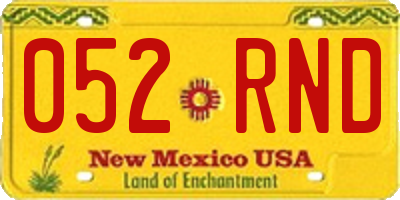 NM license plate 052RND