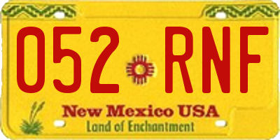 NM license plate 052RNF