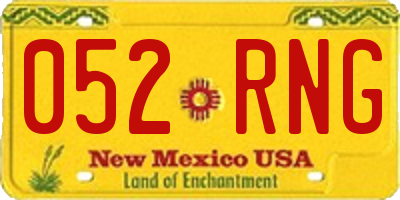 NM license plate 052RNG