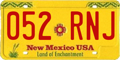 NM license plate 052RNJ