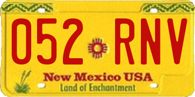 NM license plate 052RNV