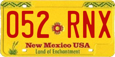 NM license plate 052RNX
