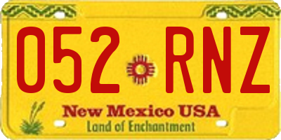 NM license plate 052RNZ