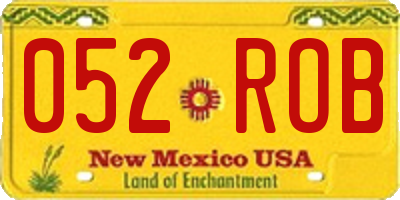 NM license plate 052ROB