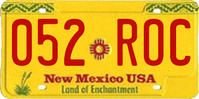 NM license plate 052ROC