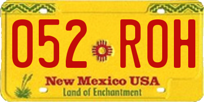 NM license plate 052ROH