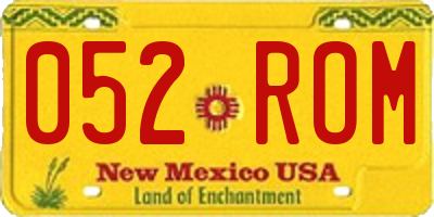 NM license plate 052ROM