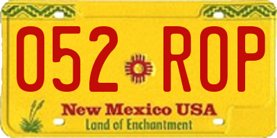 NM license plate 052ROP