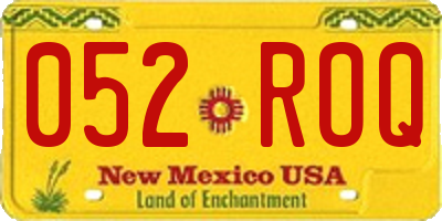 NM license plate 052ROQ
