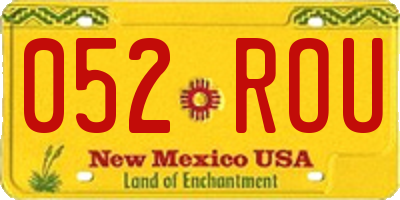 NM license plate 052ROU