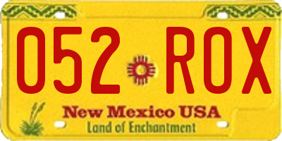 NM license plate 052ROX