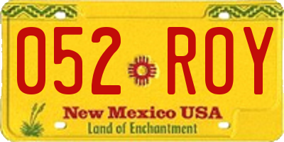 NM license plate 052ROY