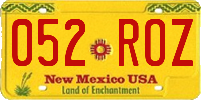 NM license plate 052ROZ
