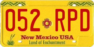 NM license plate 052RPD