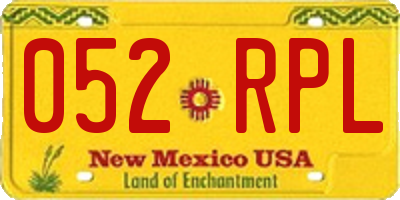 NM license plate 052RPL