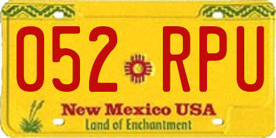 NM license plate 052RPU