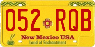 NM license plate 052RQB